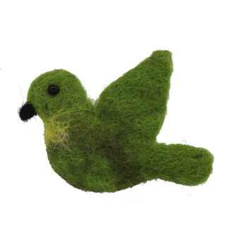Filz Brosche Vogel gr&uuml;n