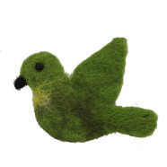Filz Brosche Vogel gr&uuml;n