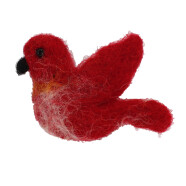Filz Brosche Vogel rot