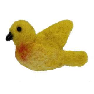 Filz Brosche Vogel gelb