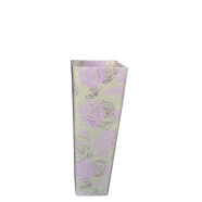 Vase aus Karton mit Nepalpapier Rosendesign klein