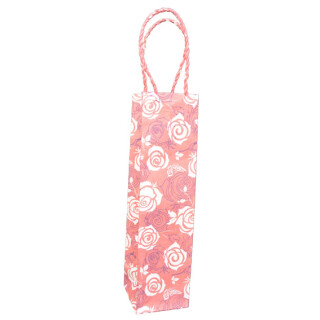 Pr&auml;sentt&uuml;te Rosendesign apricot f&uuml;r Flasche