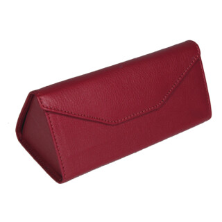 Leder Brillen-Etui faltbar bordeaux