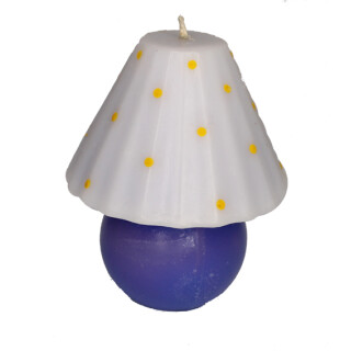 Restposten: Kerze Nachttischlampe blau/wei&szlig;