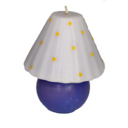 Kerze Nachttischlampe blau/wei&szlig;
