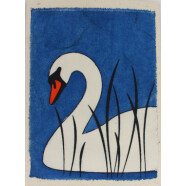 Restposten: Batikkarte Schwan