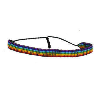 Glasperlen Freundschaftsb&auml;ndchen Regenbogen Querstreifen