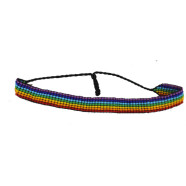 Glasperlen Freundschaftsb&auml;ndchen Regenbogen...
