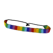 Glasperlen Freundschaftsb&auml;ndchen Regenbogen...