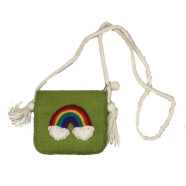 Filz Kindertasche Regenbogen gr&uuml;n