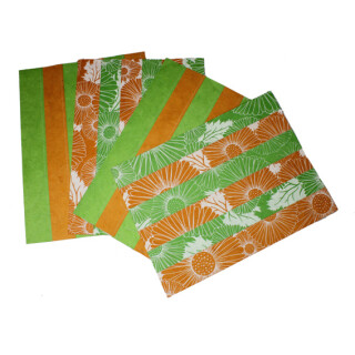 Restposten: Papier 4er-Platzset gr&uuml;n/orange