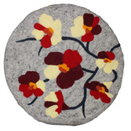 Filz Sitzmatte Blume grau