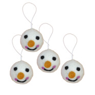 Filz 4er-Set Filz H&auml;nger Schneemann-K&ouml;pfe