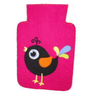 Filz W&auml;rmflaschenh&uuml;lle Vogel pink 30*20