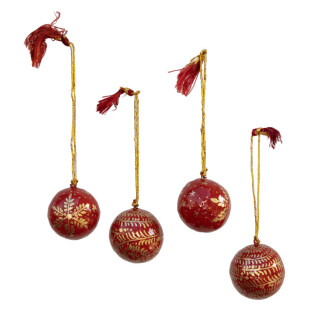 4erSet Lack Weihnachtskugel &Oslash; 3,8 cm rot