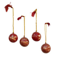 4erSet Lack Weihnachtskugel &Oslash; 3,8 cm rot