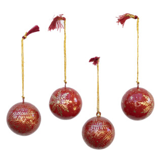 4erSet Lack Weihnachtskugel &Oslash; 5 cm rot