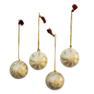 4erSet Lack Weihnachtskugel &Oslash; 5 cm cr&egrave;me