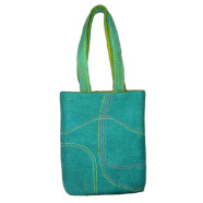 Filz Handtasche gr&uuml;n mit Stickerei