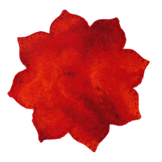 Filz Untersetzer Bl&uuml;te 17 cm rot