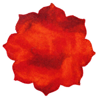 Filz Untersetzer Bl&uuml;te 22 cm rot