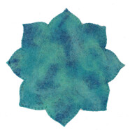 Filz Untersetzer Bl&uuml;te 17 cm blau