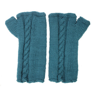 Handgestrickt: Stulpen t&uuml;rkis