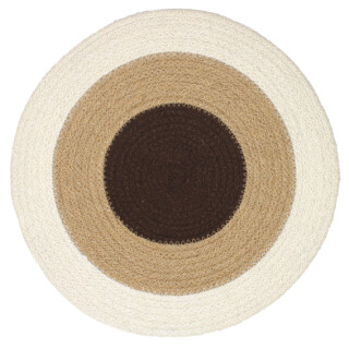 Feste Matte aus Jute-Schn&uuml;ren wei&szlig;/braun &Oslash; 35 cm