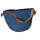 Jute-Tasche blau offen mit Leder-Henkel