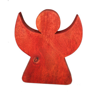 Mangoholz Engel klein rot