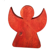 Mangoholz Engel klein rot