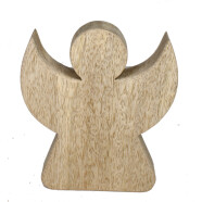 Mangoholz Engel gro&szlig; natur