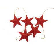 5er-Set H&auml;nger Papier-Sterne rot &Oslash; 10cm