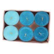 6er-Set Teelichte blau