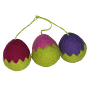 3er-Set Filzh&auml;nger Eier rosa/pink/violett