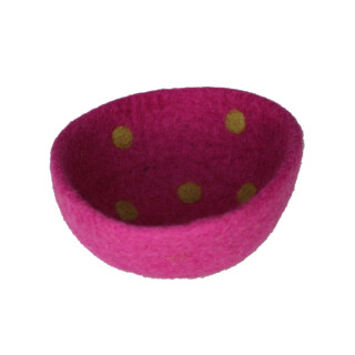 Filz Deko-Schale 17cm pink mit Punkten