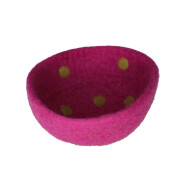Filz Deko-Schale 17cm pink mit Punkten