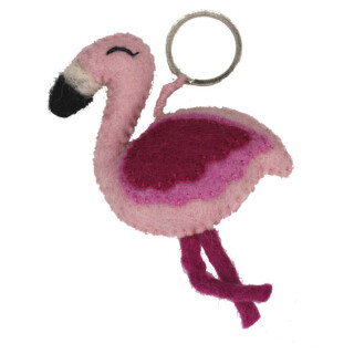 Filz Schl&uuml;sselanh&auml;nger Flamingo