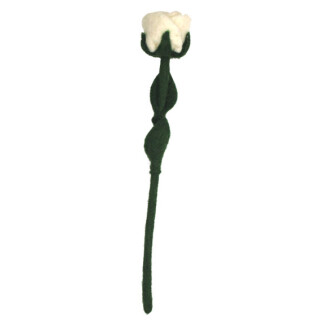 Filz Rose 25cm wei&szlig;