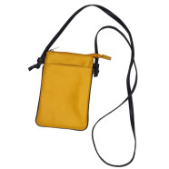 Leder-Minihandtasche gelb mit Blau
