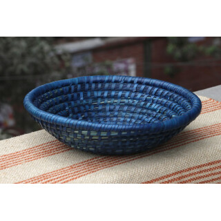 Kaisa-Gras Deko-Schale 30cm rund blau