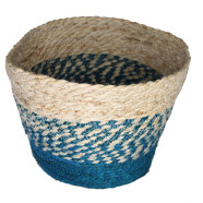 Restposten: Jute-Korb natur/t&uuml;rkis 22cm