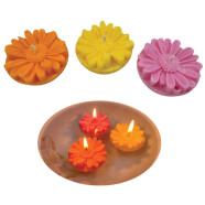 Schwimmkerzen-Set Margeriten gelb/rosa/orange