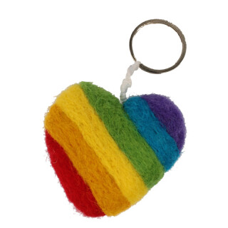Filz Schl&uuml;sselanh&auml;nger Regenbogenherz