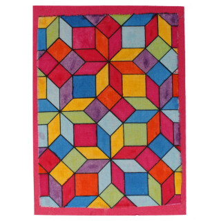 Batikkarte Mosaik rot
