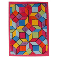 Batikkarte Mosaik rot