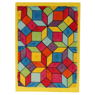 Batikkarte Mosaik gelb