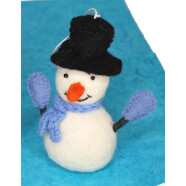 Filz Schneemann blau