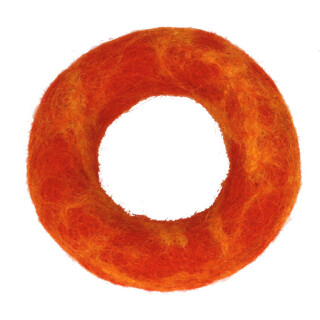 Filz Klangschalenring orange &Oslash; 8 cm