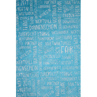 Geschenkpapier "Faire Worte" blau